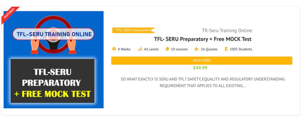 TfL SERU Training Online and Free MOCK Test